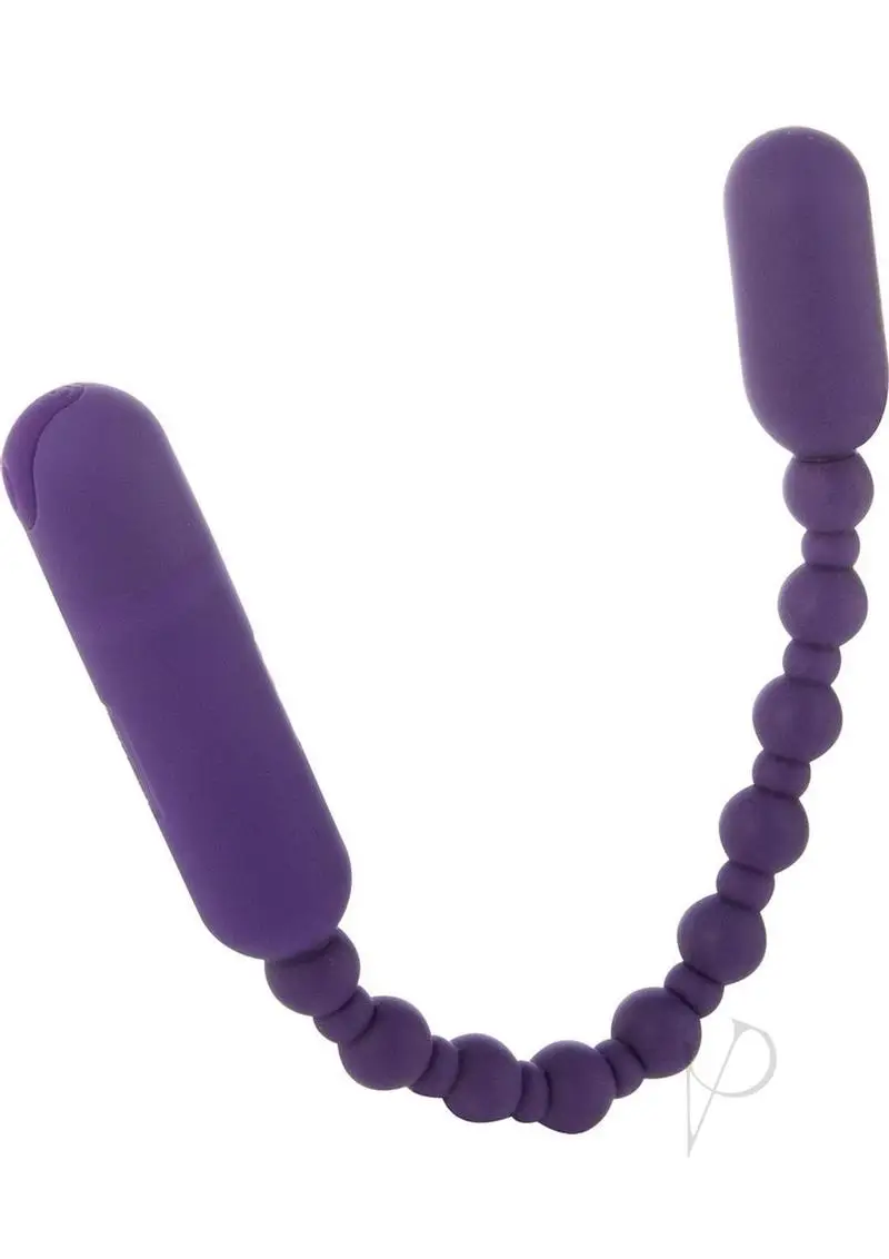 PowerBullet Rechargeable Silicone Booty Beads 10in - Purple - Image 2