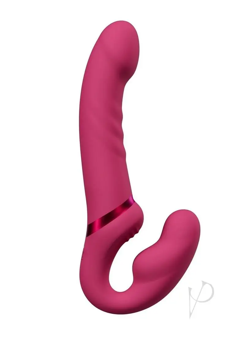 Lovense Lapis Rechargeable Silicone App Control Dual End Strapless Strap-On Vibrator - Magenta - Image 2