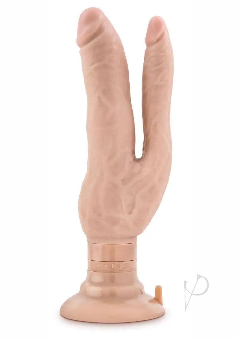 Dr. Skin Double Vibe Realistic Double Penetration Dildo Showerproof Beige 7 Inch - Image 2