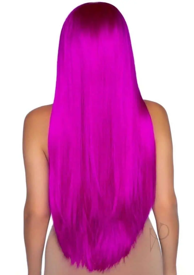 Long Straight Center Part Wig O/S Raspberry - Image 2