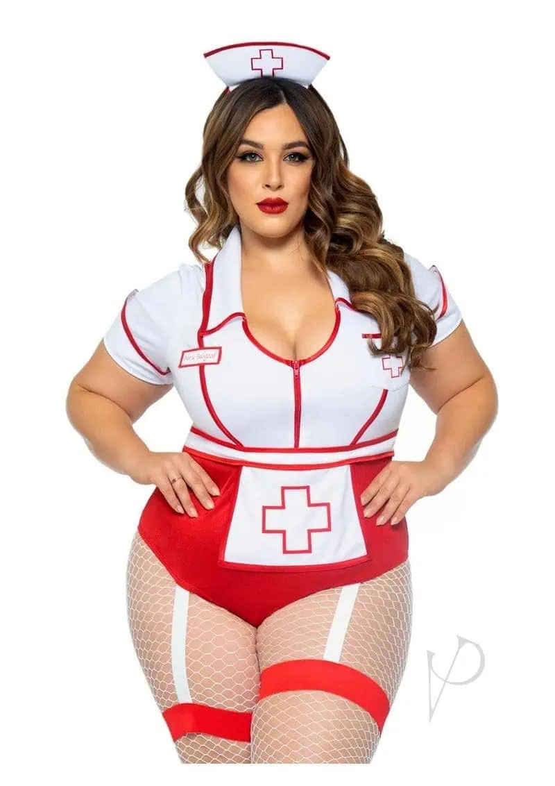 Nurse Feelgood 2pc 1x/2x Red/wht - Image 2