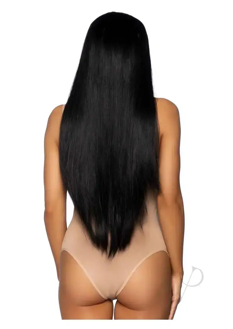 Long Straight Center Part Wig O/S Black - Image 2