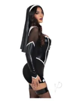 Holy Hottie Garter Dress and Nun Habit - Medium - Black/White - Image 2