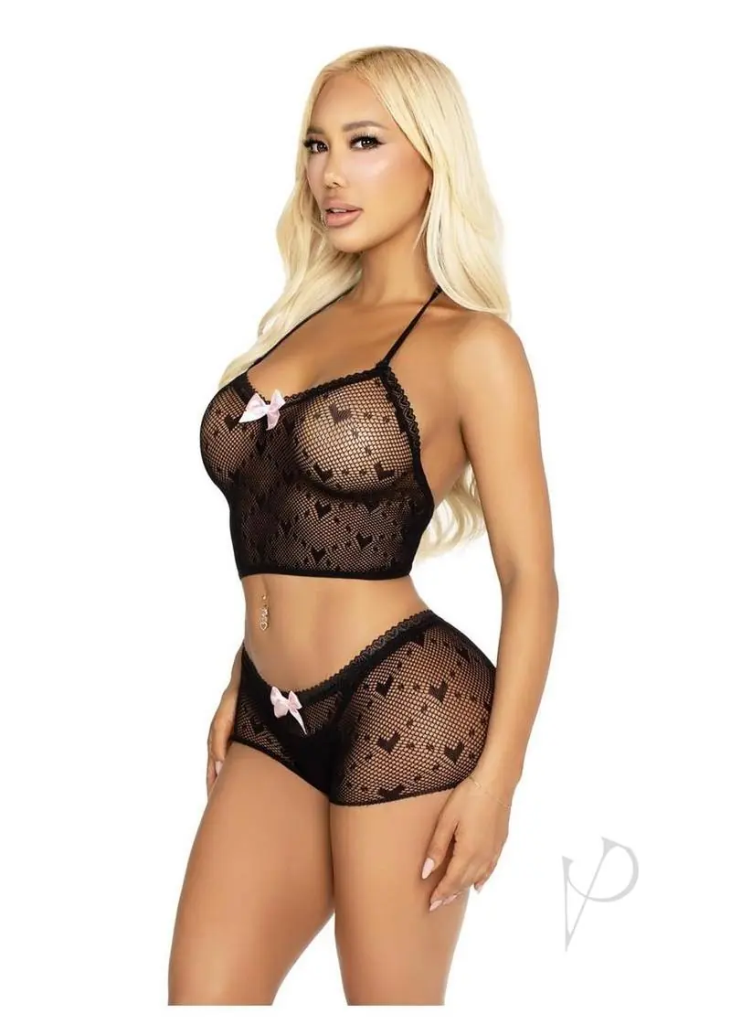 2 Pc Mini Heart Trimmed Heart Net Halter O/S - Image 2