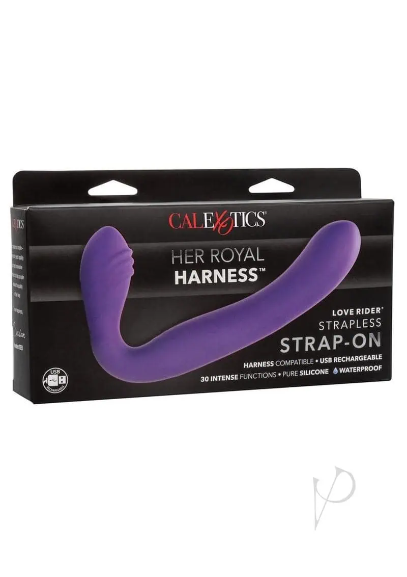 Love Rider Rechargeable Strapless Strap On - Purple - Image 5