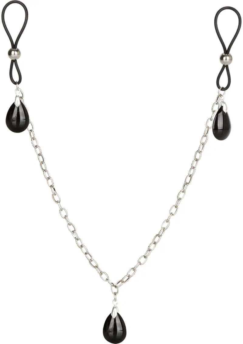 Nipply Play Non Piercing Nipple Chain Jewelry Onyx - Image 2
