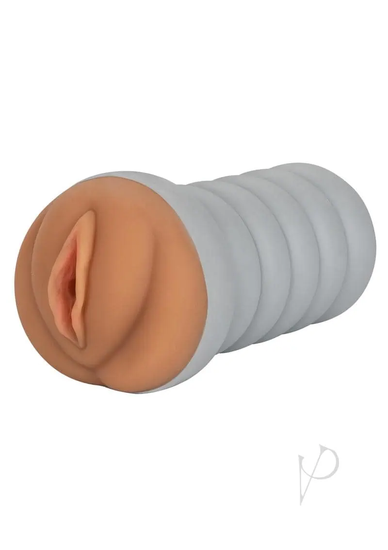 Ribbed Gripper Masturbator Tight Pussy - Brown - Image 2