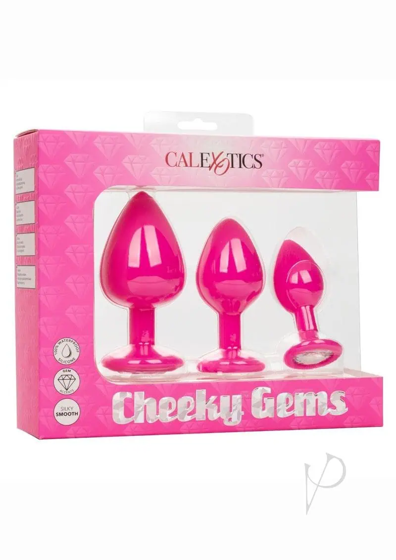 Cheeky Gems 3 pc Plug Set - Pink - Image 5