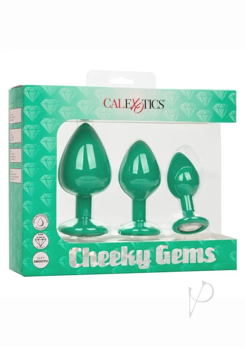 Cheeky Gems 3 pc Plug Set - Green - Image 5