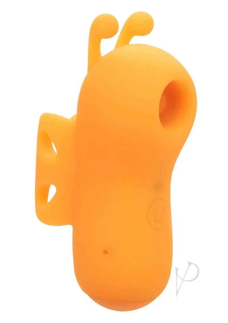 Neon Vibes The Buzzing Vibe Rechargeable Silicone Finger Vibrator - Orange - Image 2