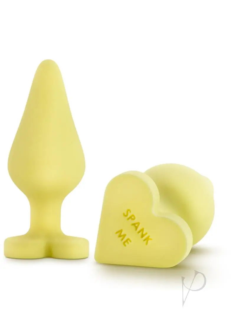 Blush Play with Me Naughty Candy Heart Spank Me Plug - Yellow - Image 2