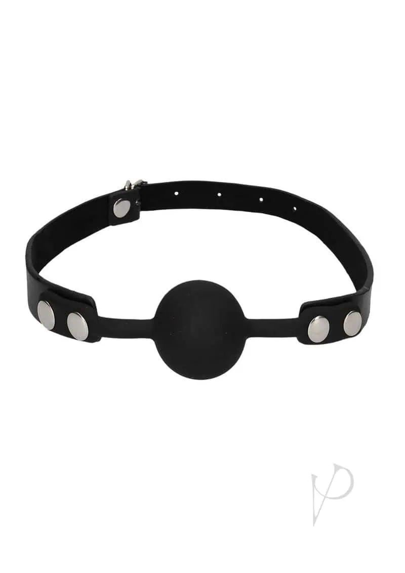 Shots Ouch Black & White Silicone Ball Gag - Black - Image 6