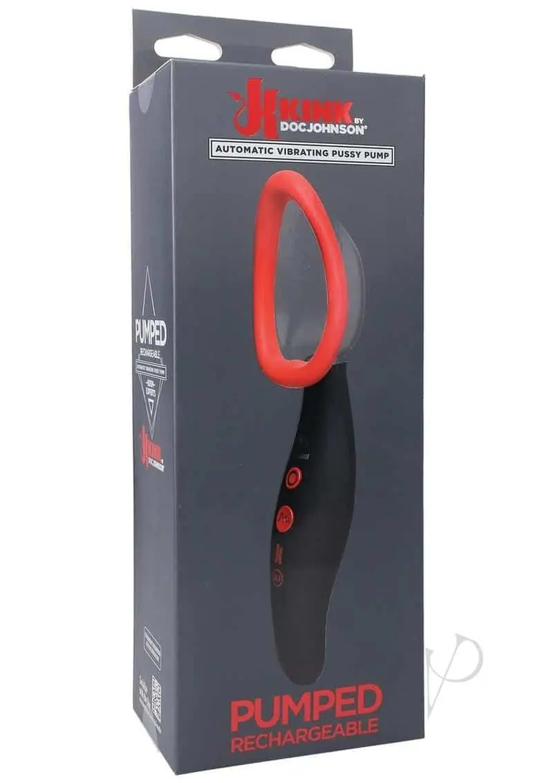 Kink Pumped Rechargeable Automatic Vibrating Pussy Pump - Black/Red - Featured Image