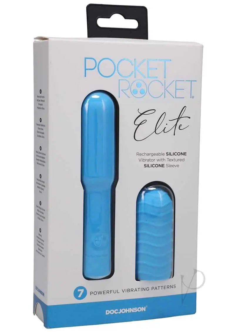 Pocket Rocket Elite Rechargeable w/Removable Sleeve - Sky Blue - Image 3