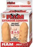 Ram Extension Condoms Latex Extender Sleeves Flesh 2 Each Per Box - Image 1