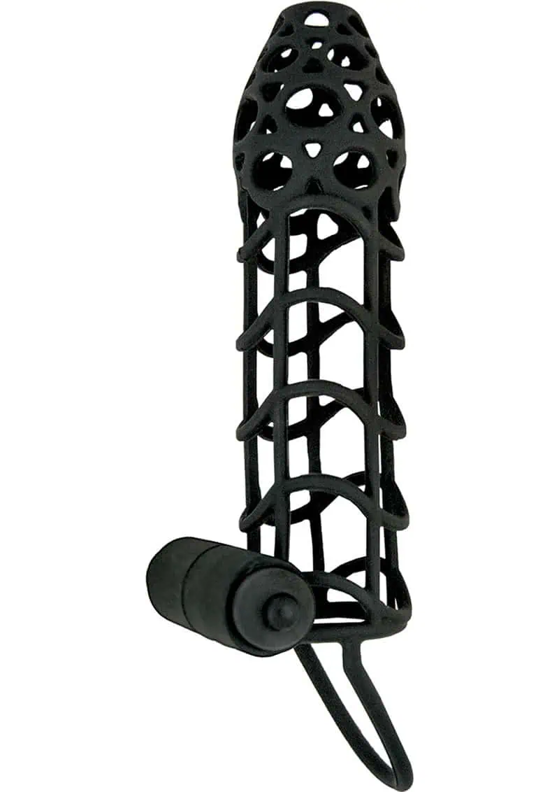Mack Tuff Vibrating Silicone Cockcage Waterproof Black - Image 2