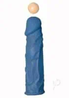 The Great Extender Silicone Vibrating Penis Sleeve 7.5in - Blue - Image 2