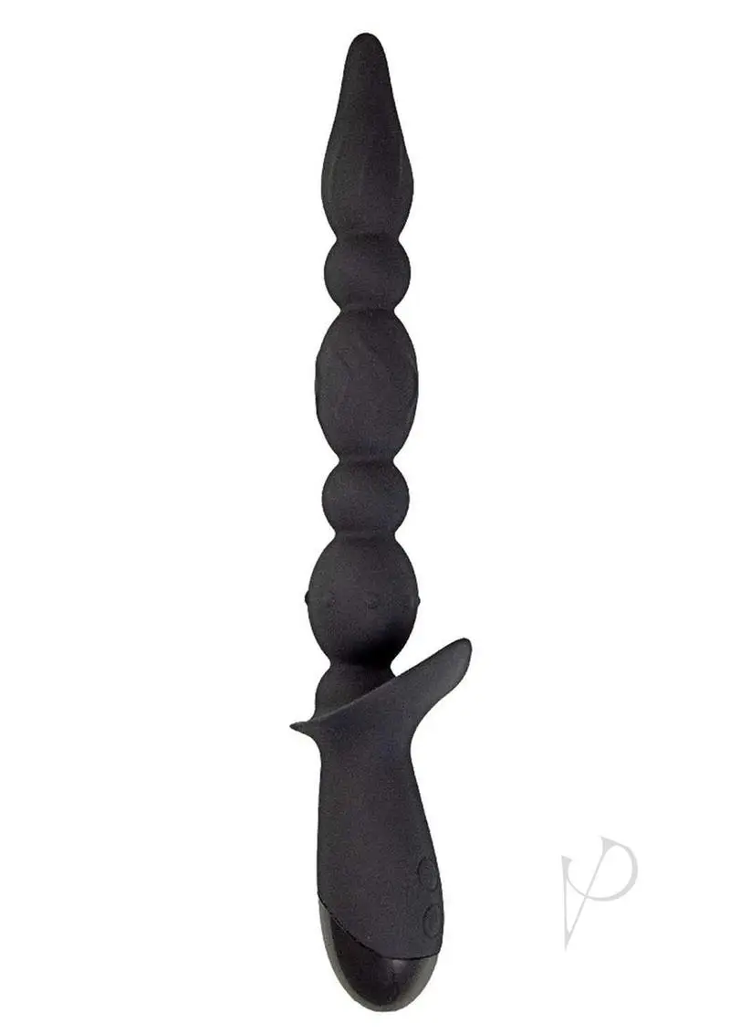 Vibrating Buttfuk Vibrating Rechargeable Silicone Anal Wand - Black - Image 2