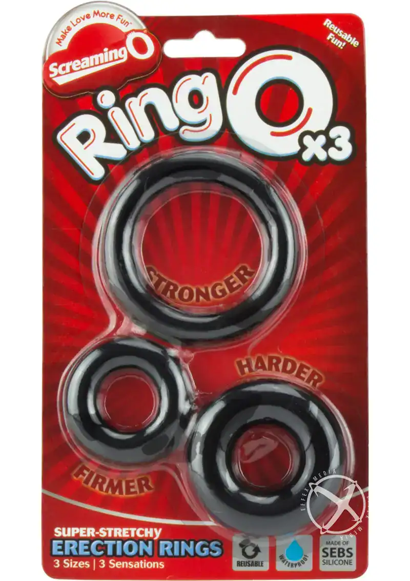 Screaming O RingO - Black Pack of 3 - Image 2