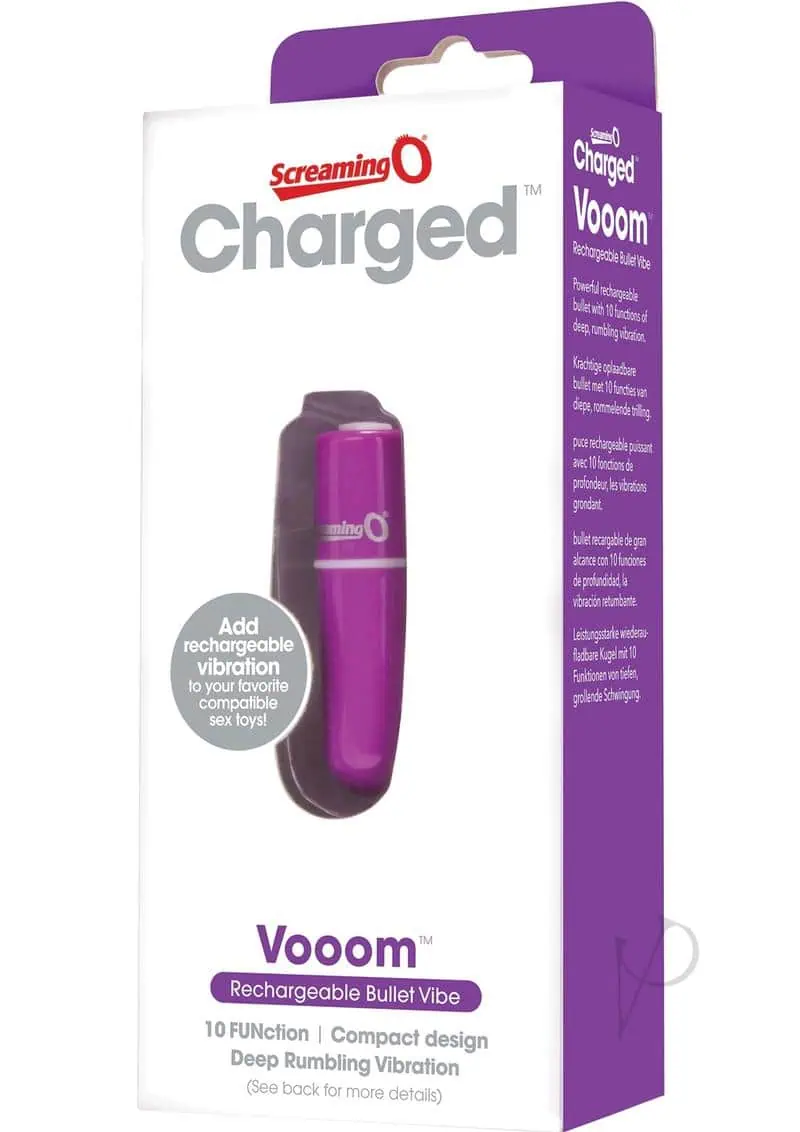 Screaming O Charged Vooom Rechargeable Bullet Vibe - Purple - Image 4