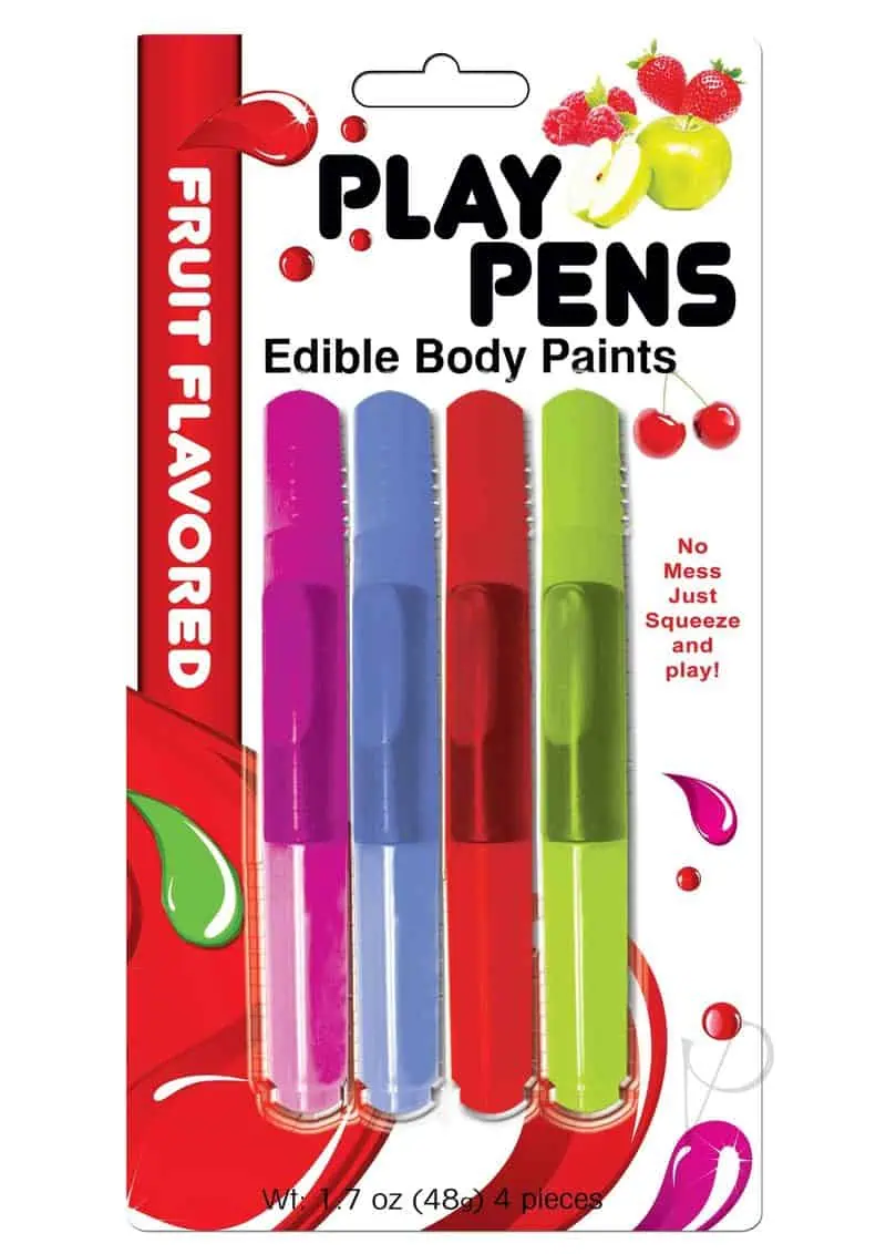 Play Pens Edible Body Paint Brushes 4 Delicious Flavors - Image 2