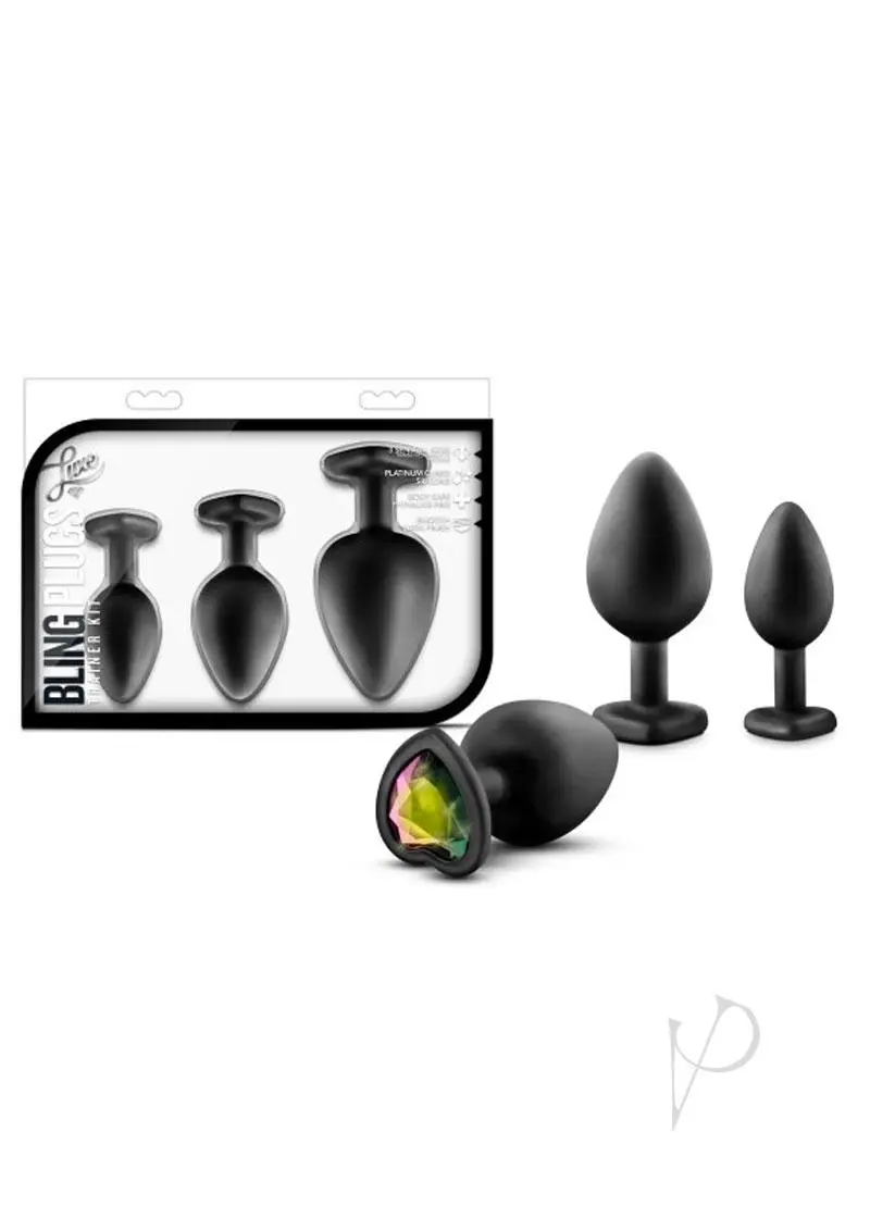 Blush Luxe Bling Plugs Training Kit - Black w/Rainbow Gems - Image 2