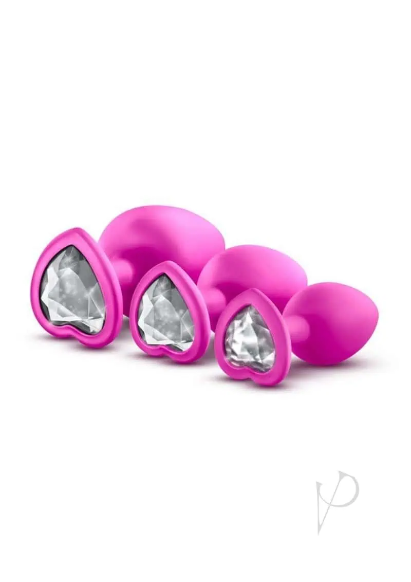 Blush Luxe Bling Plugs Training Kit - Pink w/White Gems - Image 3