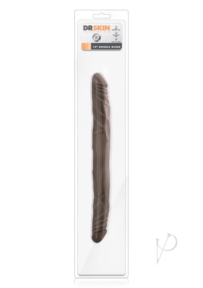 Dr Skin Double Dildo Chocolate 14 Inch - Featured Image
