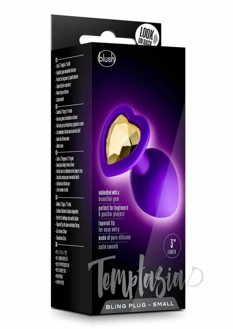 Blush Temptasia Bling Plug w/Gem Small - Purple - Image 5