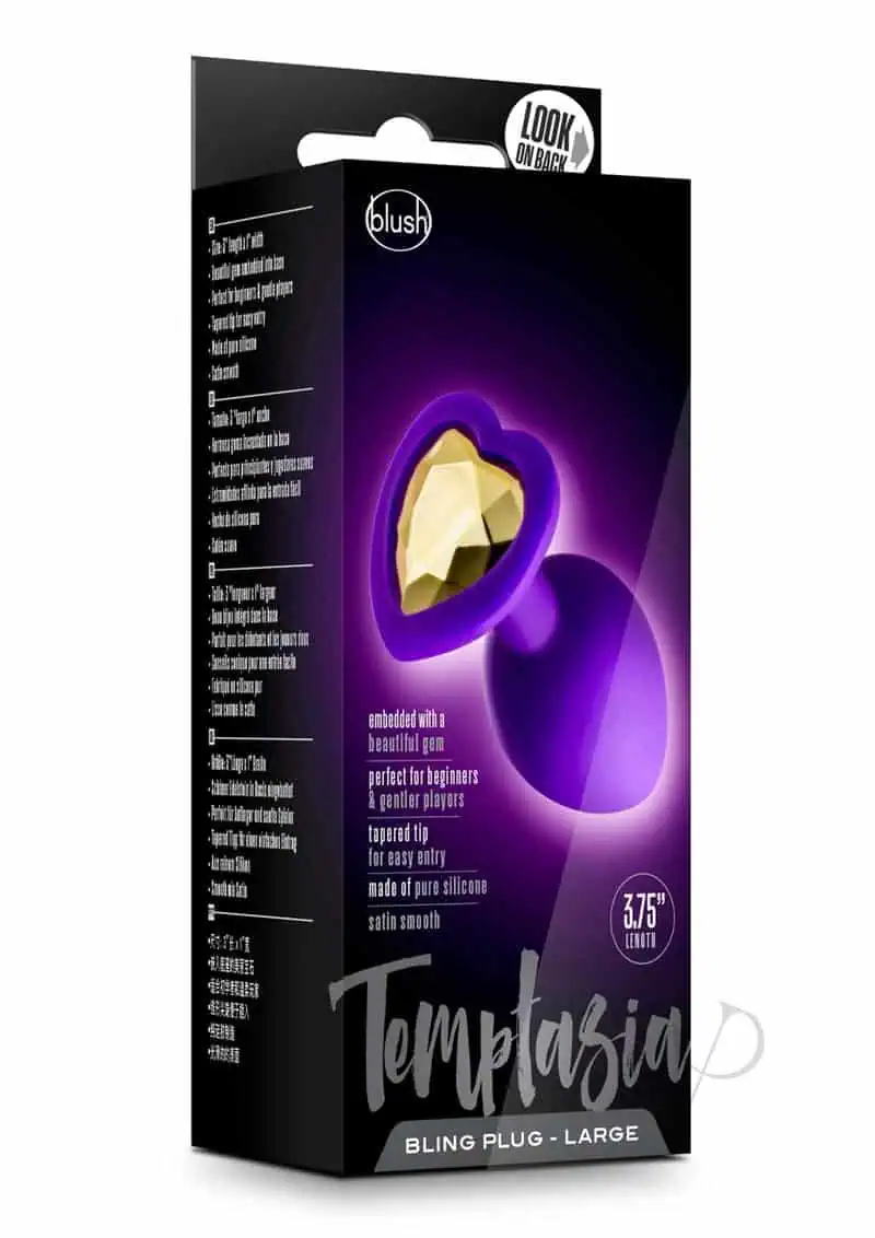 Blush Temptasia Bling Plug w/Gem Large - Purple - Featured Image