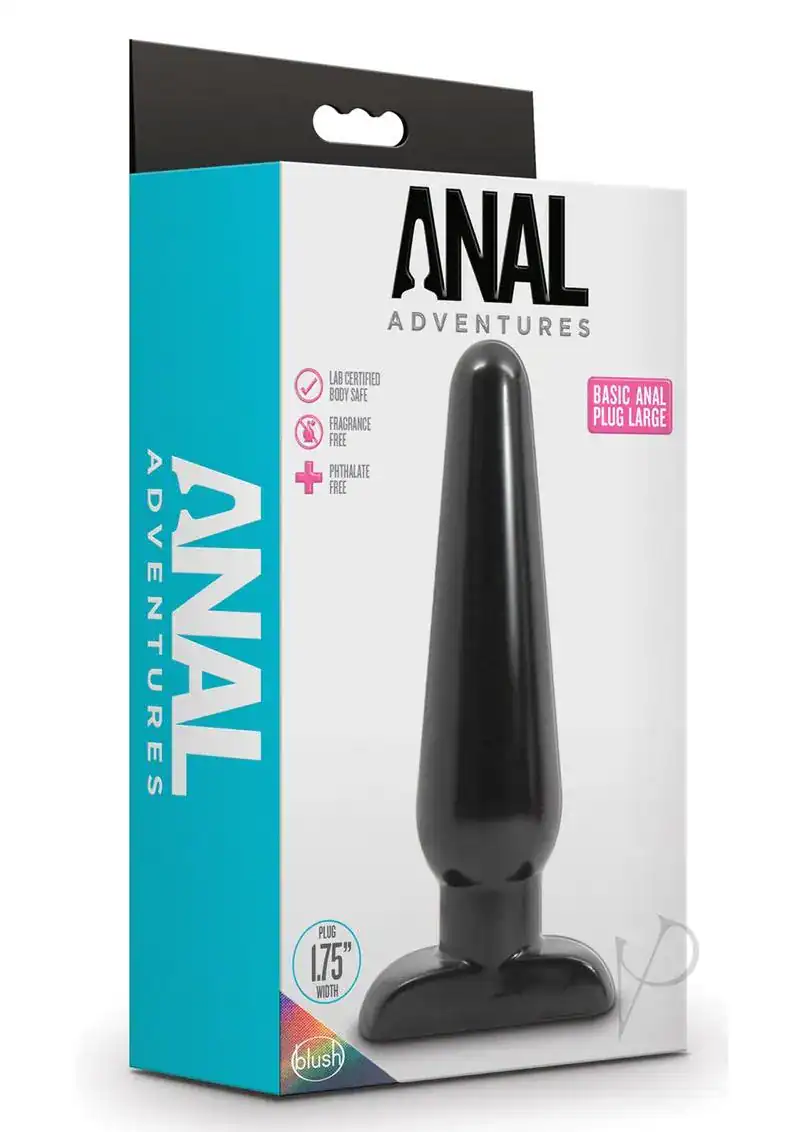Blush Anal Adventures Basic Anal Plug - Large Black - Image 2