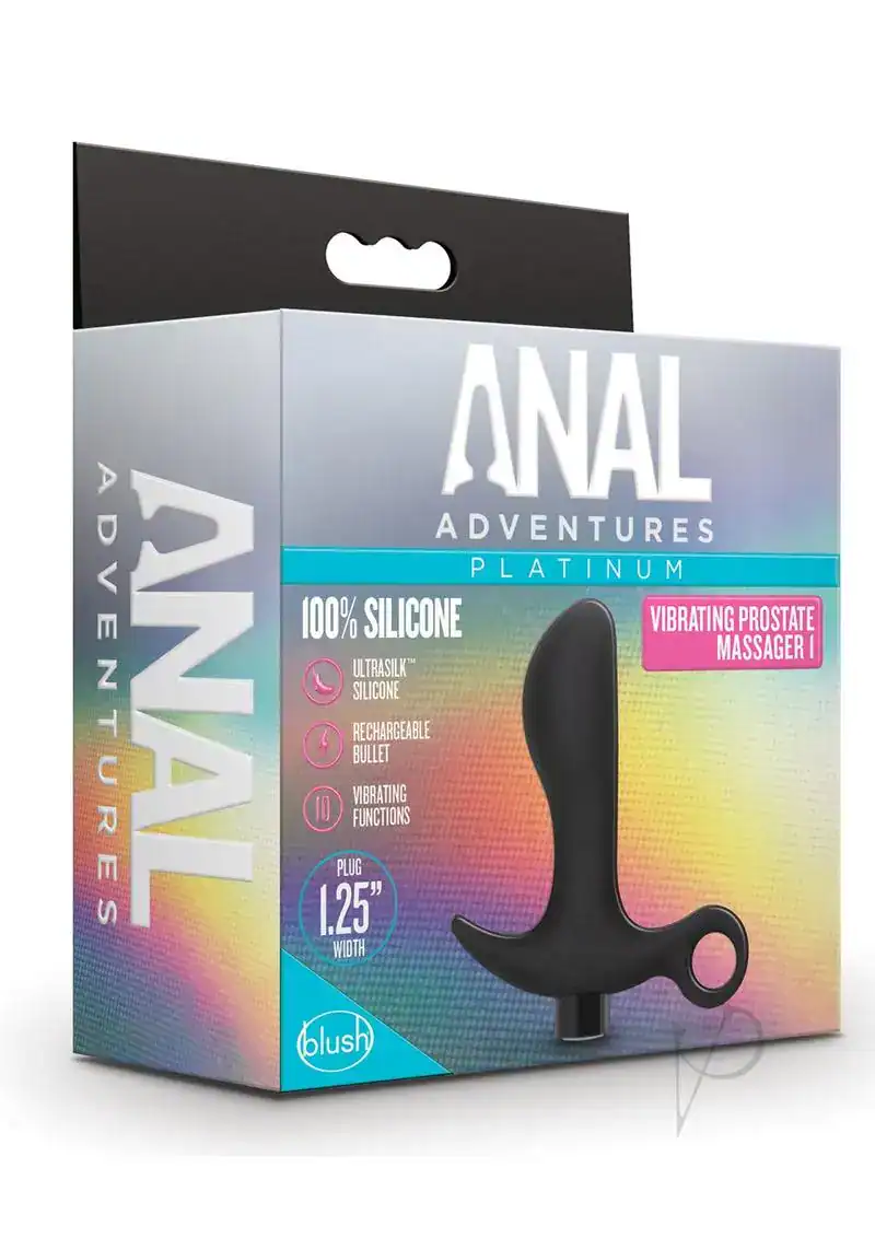 Blush Anal Adventures Platinum Silicone Vibrating Prostate Massager 01 - Black - Image 2