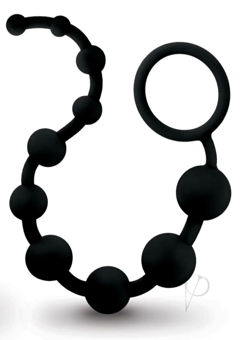 Blush Anal Adventures Platinum Silicone 10 Anal Beads - Black - Image 3