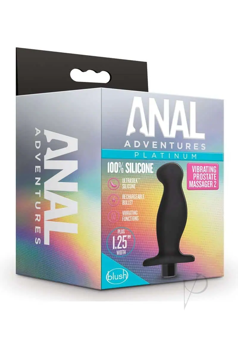 Blush Anal Adventures Platinum Silicone Vibrating Prostate Massager 02 -Black - Image 2