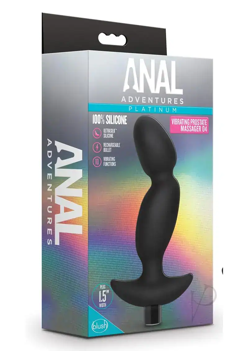 Blush Anal Adventures Platinum Silicone Vibrating Prostate Massager 04 - Black - Image 2