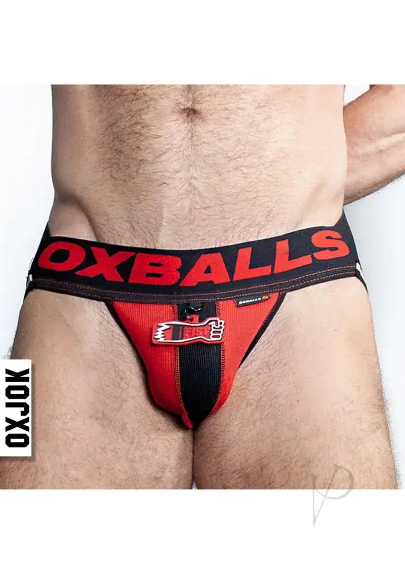 Fister 3D Rubber Fist Jock - Black/Red - XXLarge - Image 2