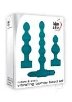 Adam & Eve Vibrating Anal Bumpy Bead Set - Teal - Image 1