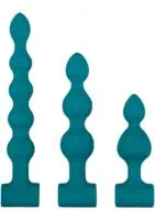 Adam & Eve Vibrating Anal Bumpy Bead Set - Teal - Image 2