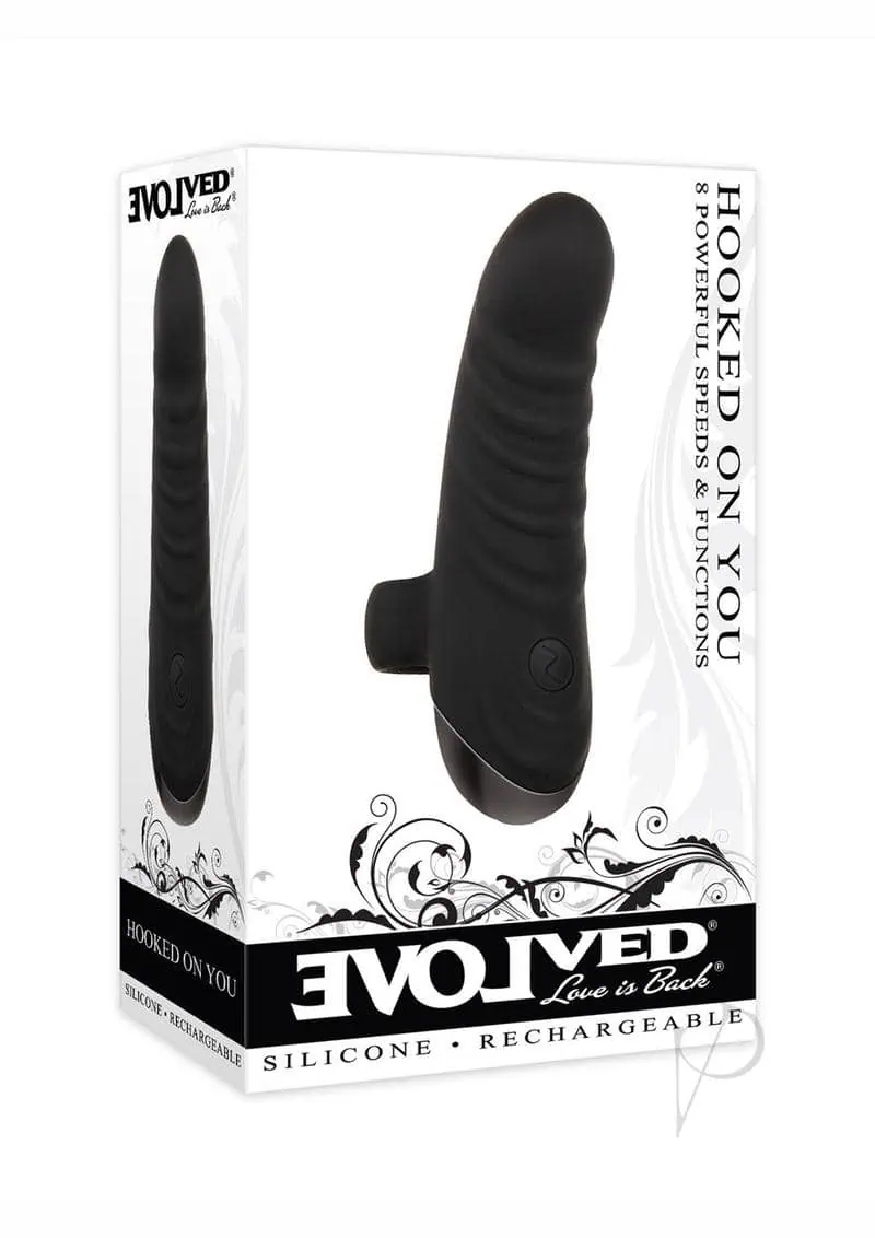 Evolved Hooked on You Curved Finger Vibrator - Black - Image 5
