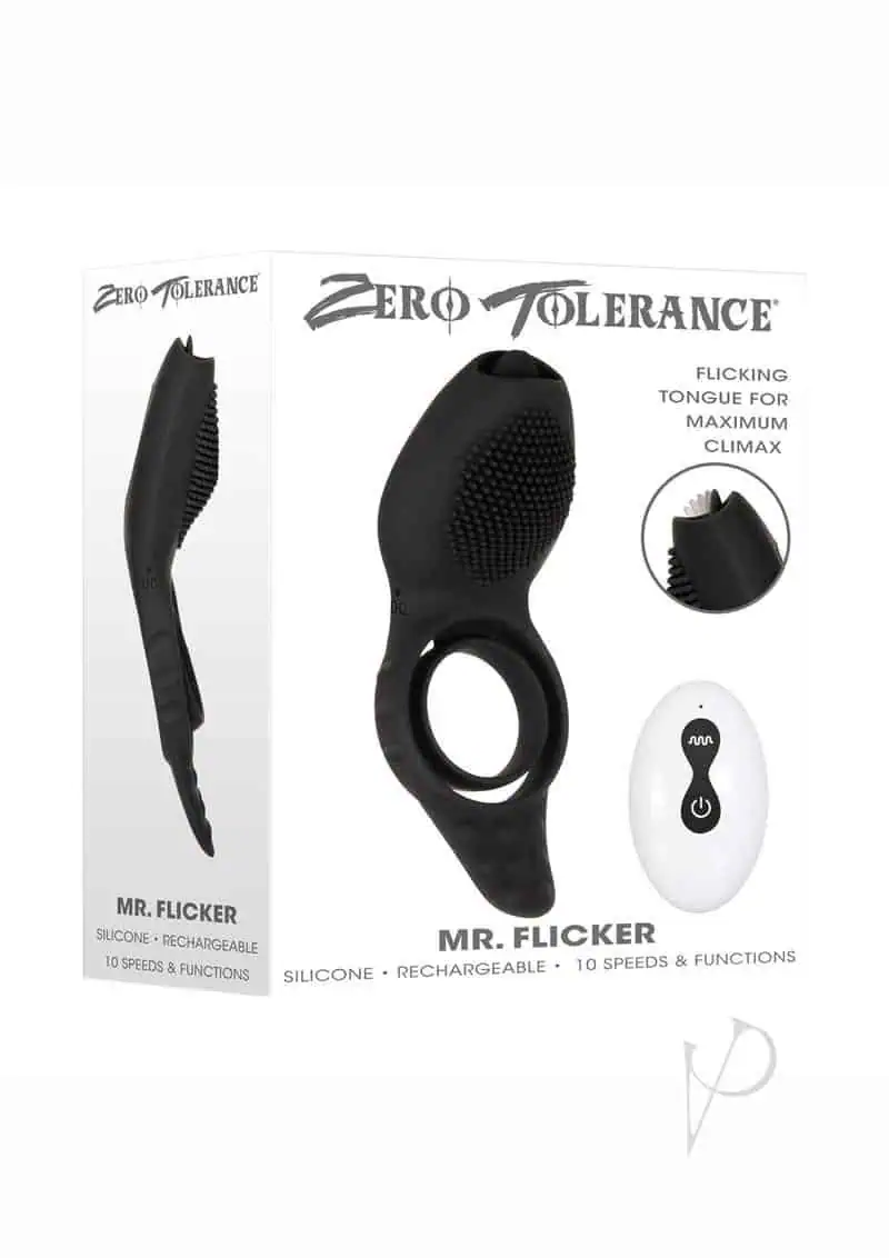 Zero Tolerance Mr. Flicker Vibrating Cock Ring - Black - Image 5