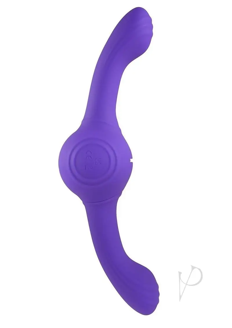 Our Gyro Vibe Rechargeable Silicone Dual End Vibrator - Purple - Image 2