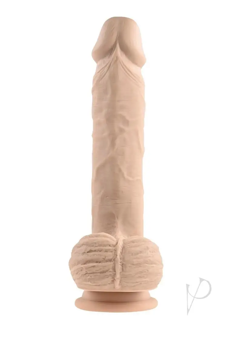 Full Monty Silicone Rechargeable Realistic Dildo with Remote 9 inch - Vanilla - Image 2