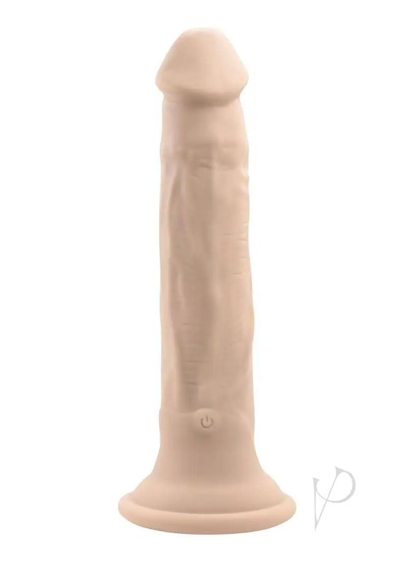 In Thrust We Trust Rechargeable Silicone Dildo with Remote - Vanilla - Image 2