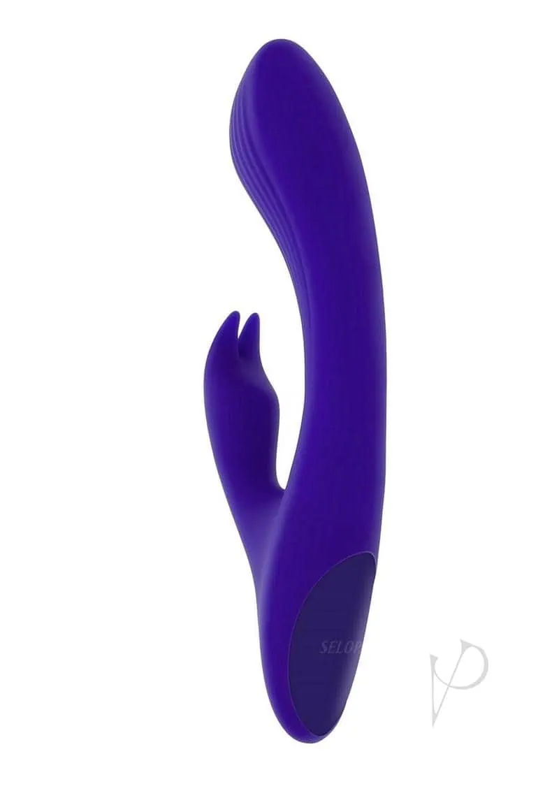 Selopa Posable Bunny Rechargeable Silicone Rabbit Vibrator - Purple - Image 2