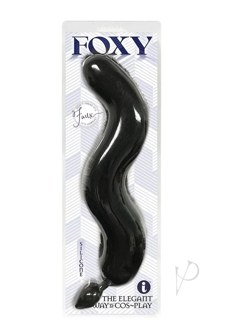 Foxy Fox Tail Silicone Butt Plug - Black - Image 3