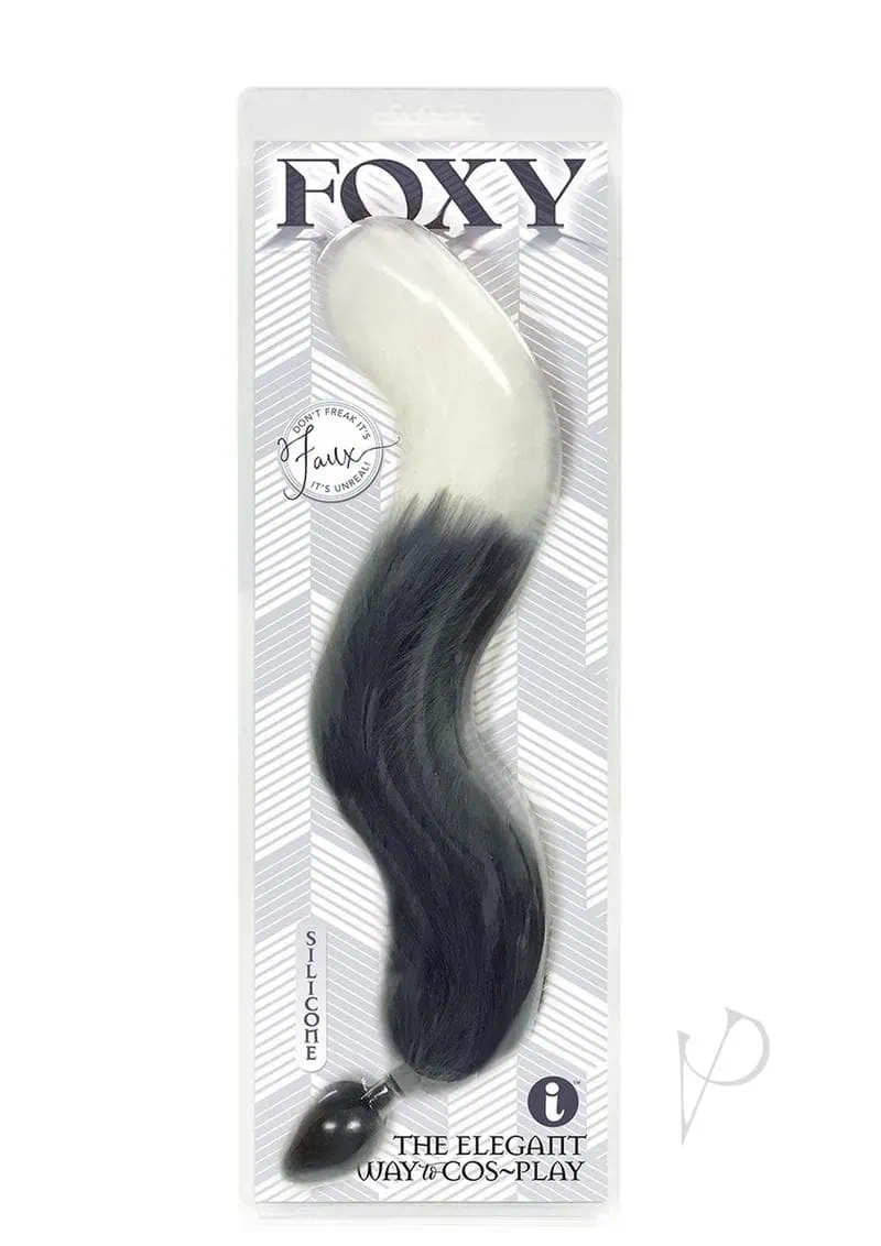 Foxy Fox Tail Silicone Butt Plug - Silver - Image 3