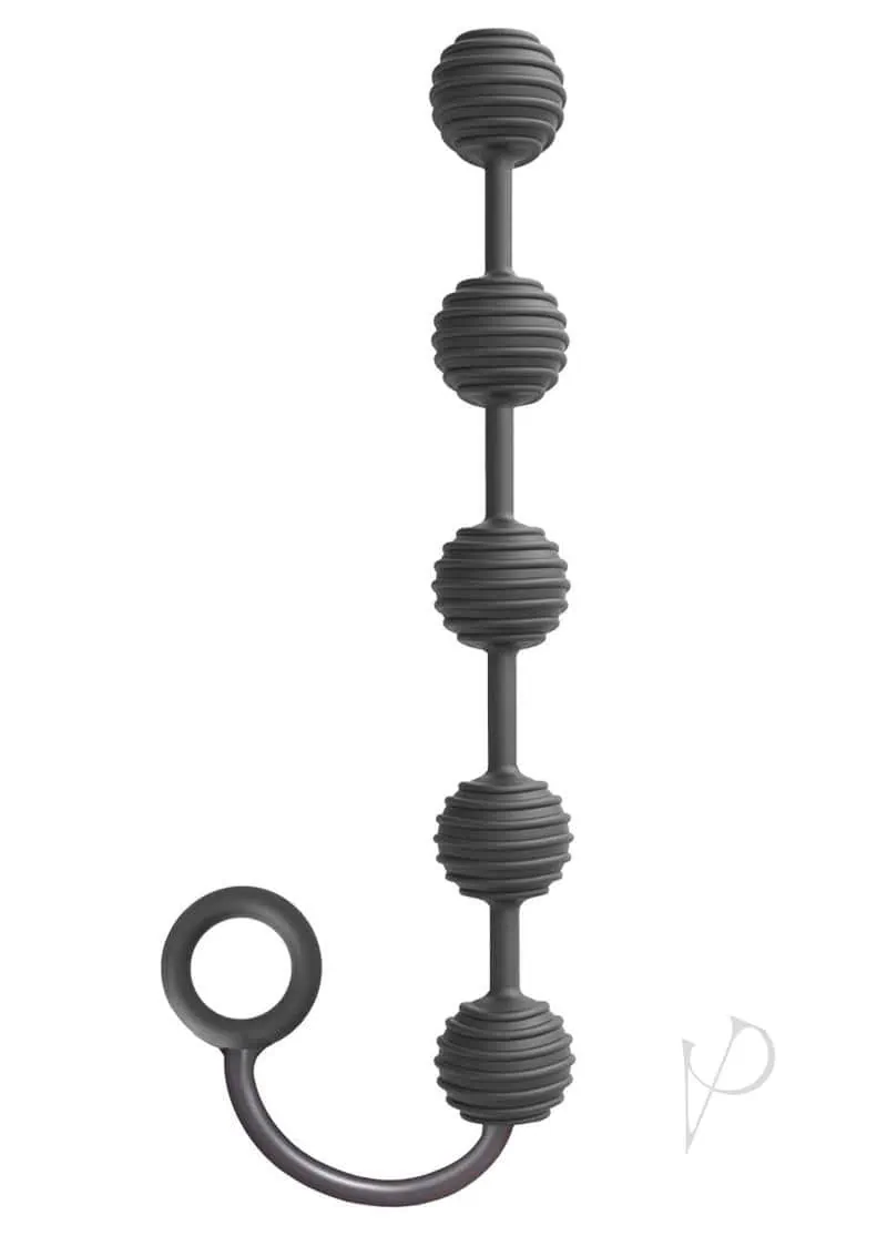 The 9's S Drops Silicone Anal Beads - Black - Image 4