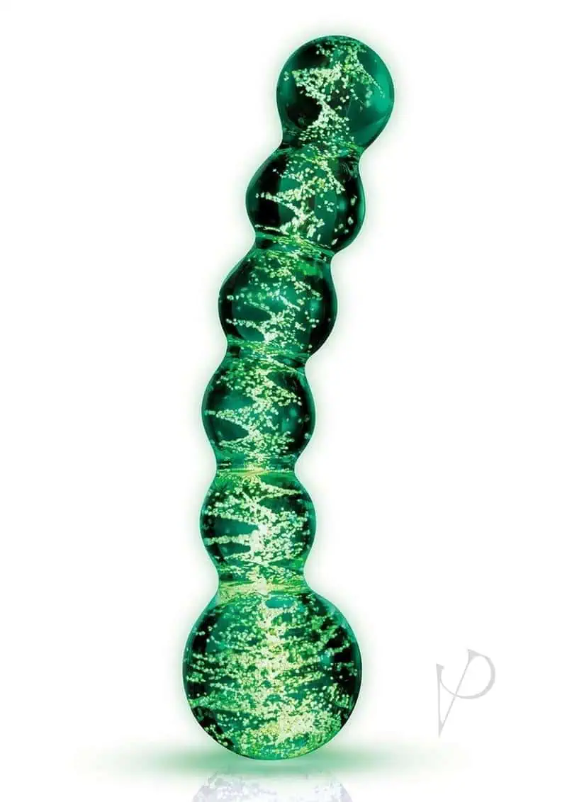 Whipsmart Beaded Glass Butt Plug 5.5in - Clear / Glow in the Dark - Image 2