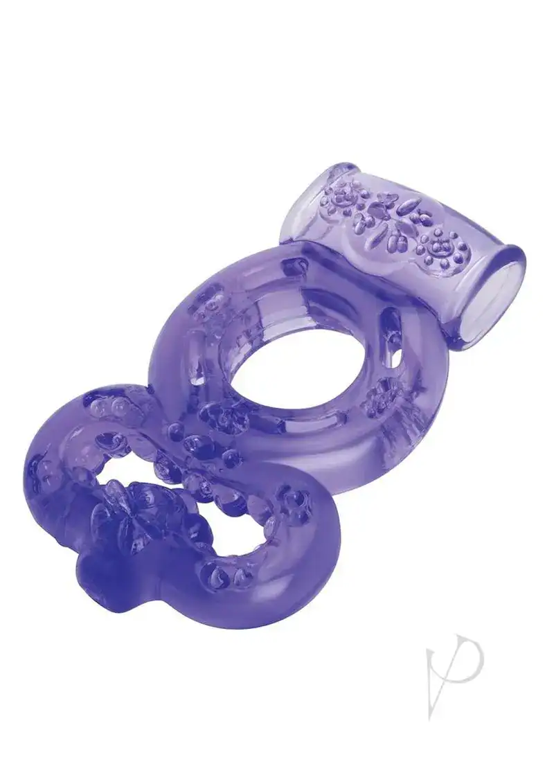 Bodywand Rechargeable Silicone Duo Ring - Purple - Image 2