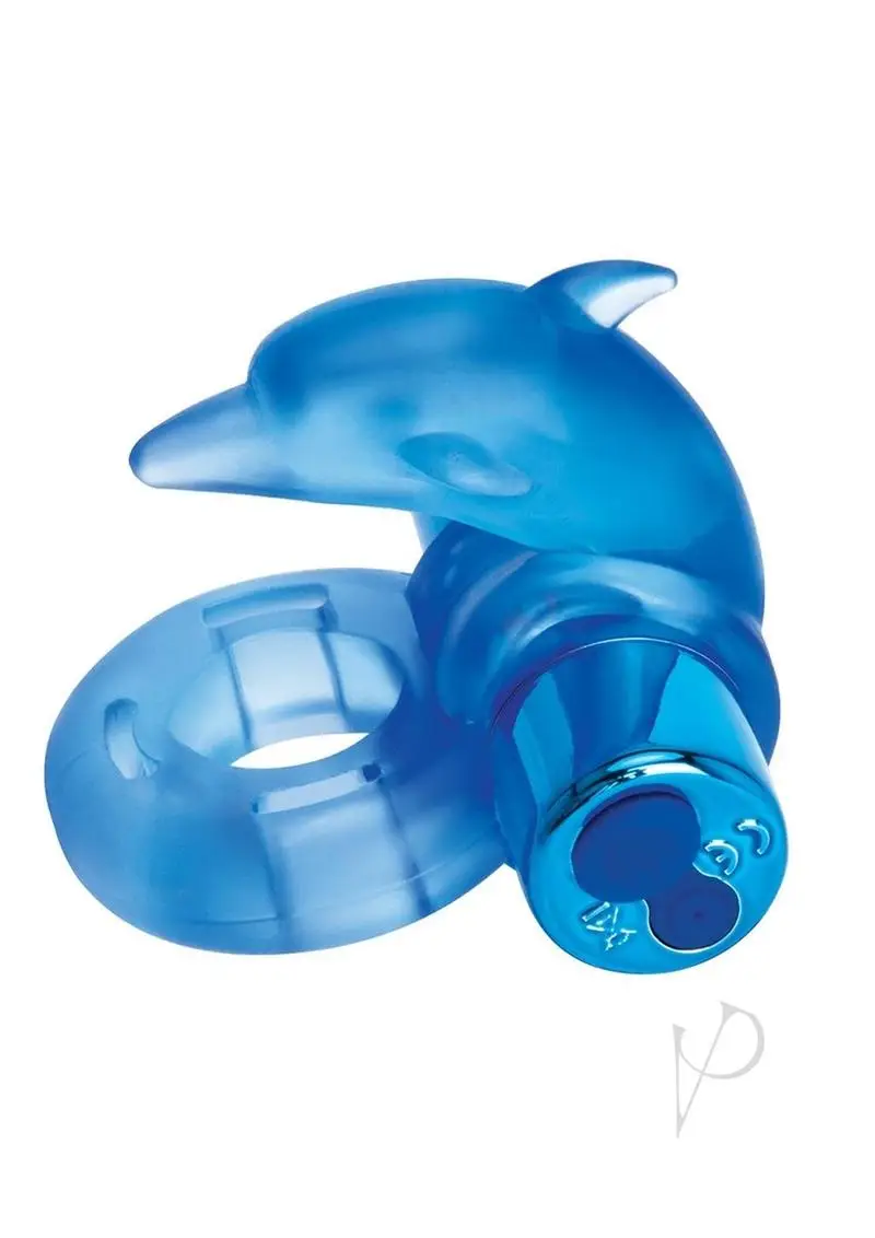 Bodywand Rechargeable Silicone Dancing Dolphin Ring - Blue - Image 2
